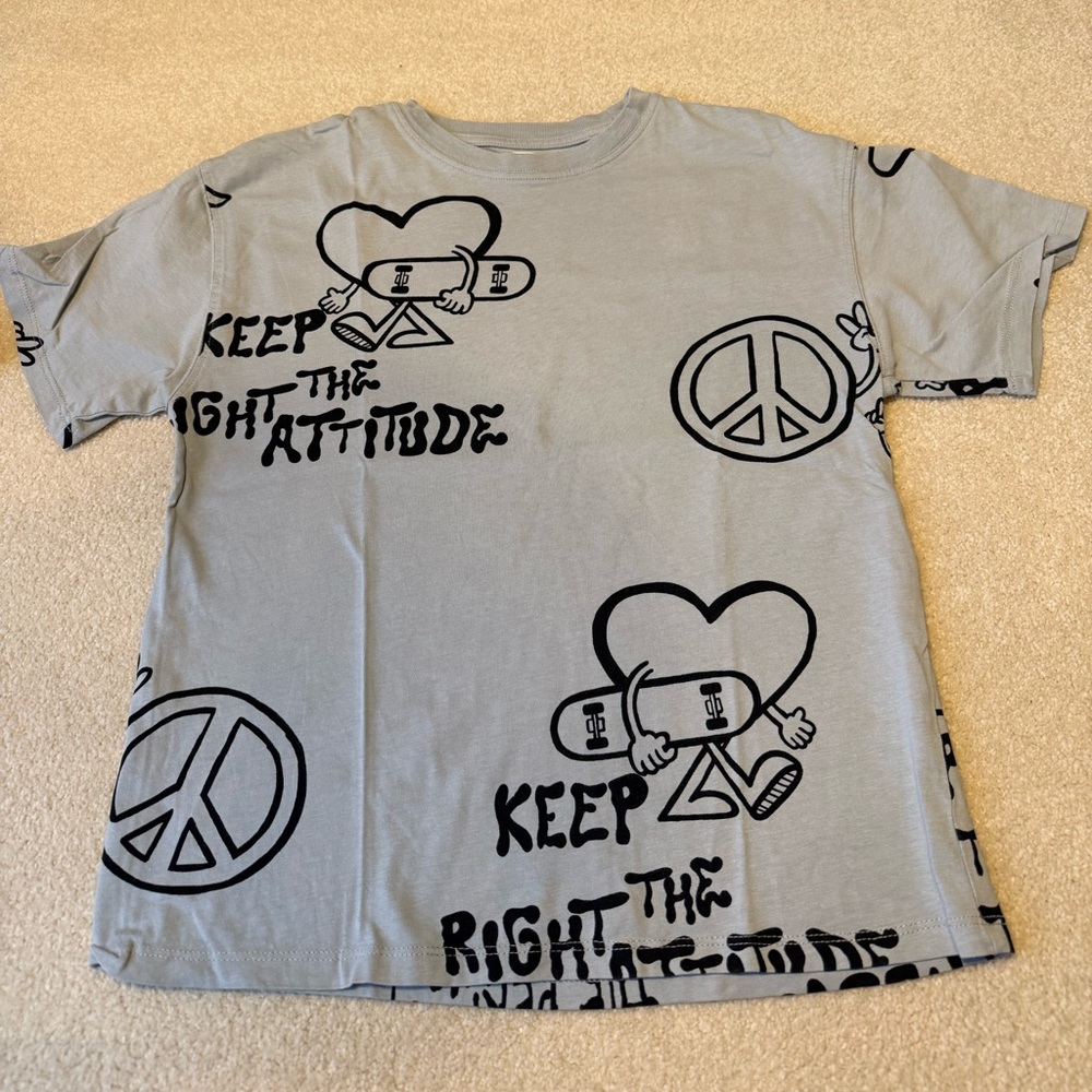 Zara boys Gray Graphic T-Shirt
